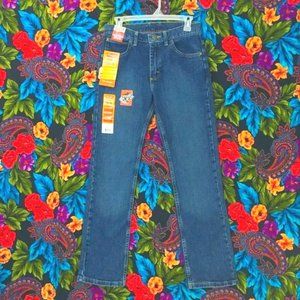 NEW BOY’S BLUE JEANS WRANGLER SLIM STRAIGHT FLEX SIZE 16 REGULAR WRANGLERS PANTS